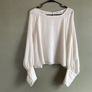 Express white cream cropped top